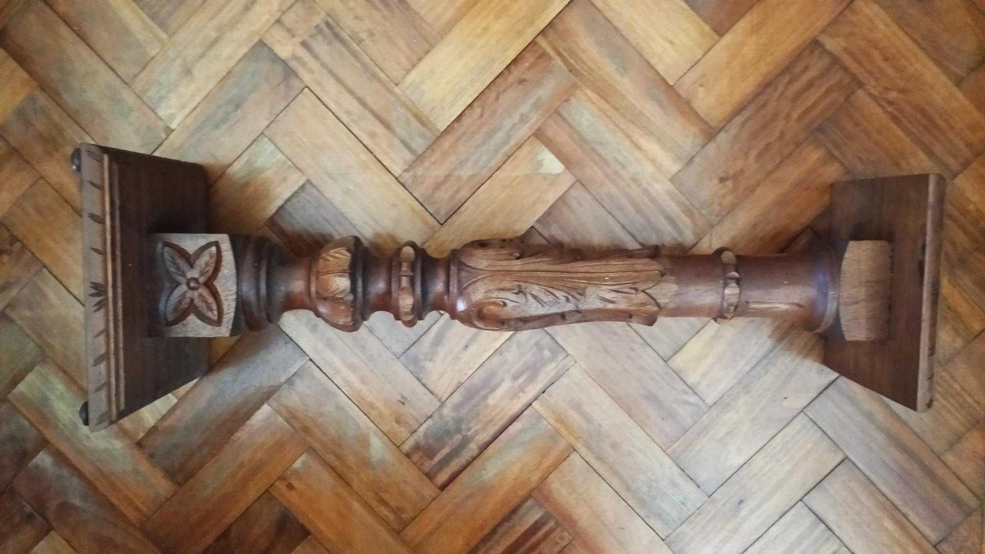 Coluna para vaso em madeira maciça