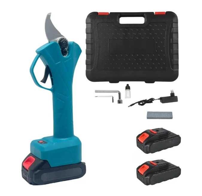 Садові ножиці секатор для обрізки дерев з 2 акумуляторами 21V в кейсі