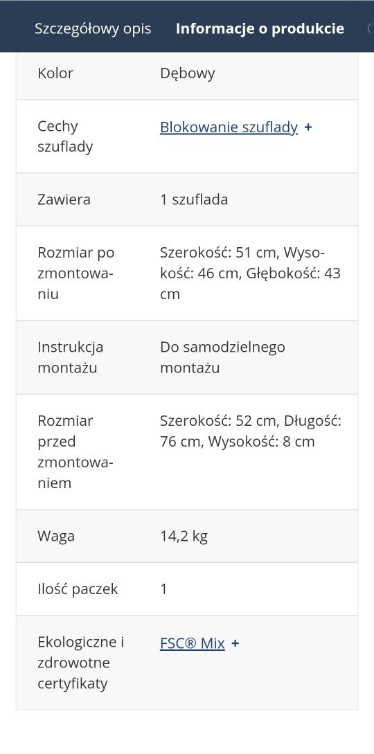 2 x Stolik nocny Jysk seria Vedde