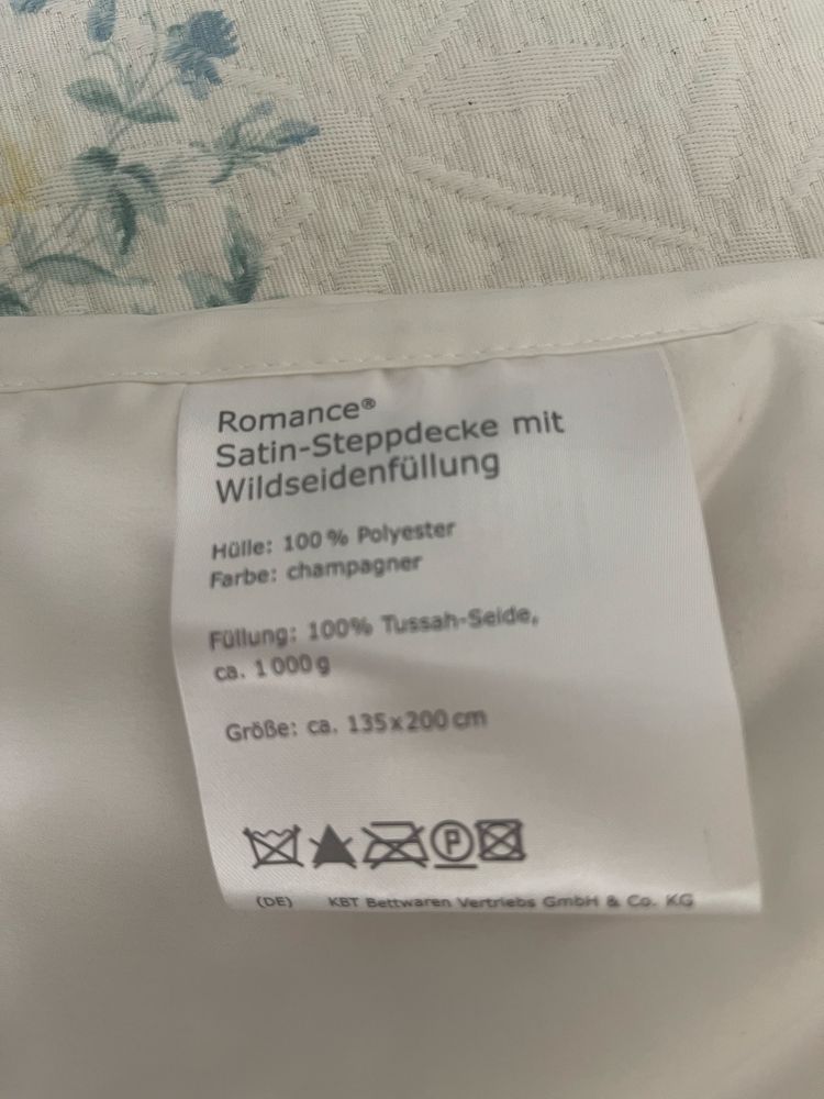 Niemiecka nowa koldra jedwabna 2 sztuki