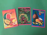 Colecção de 3 Cadernos Escolares Frutas muito bonitos Anos 80 Ambar
