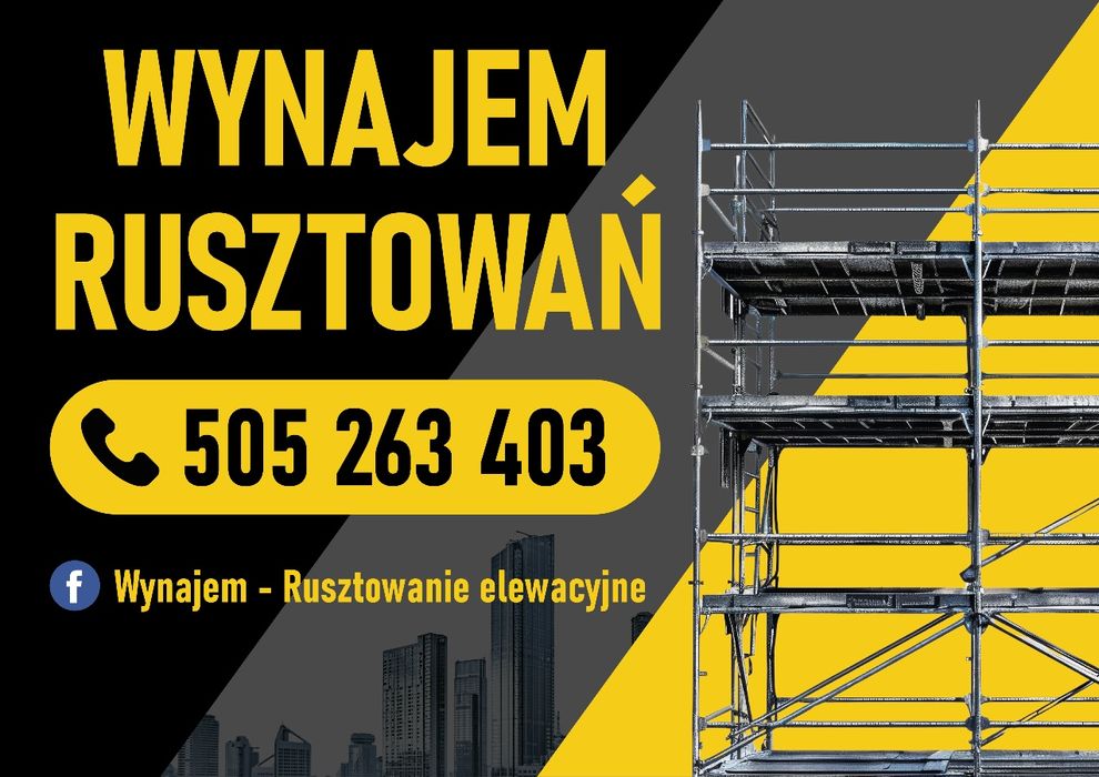 Wynajem Rusztowanie elewacyjne Plettac aluminiowe lekkie budowa remont