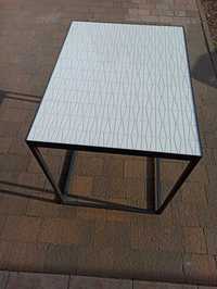 Stolik, ława, blat 3D, design, loft, metal, szkło