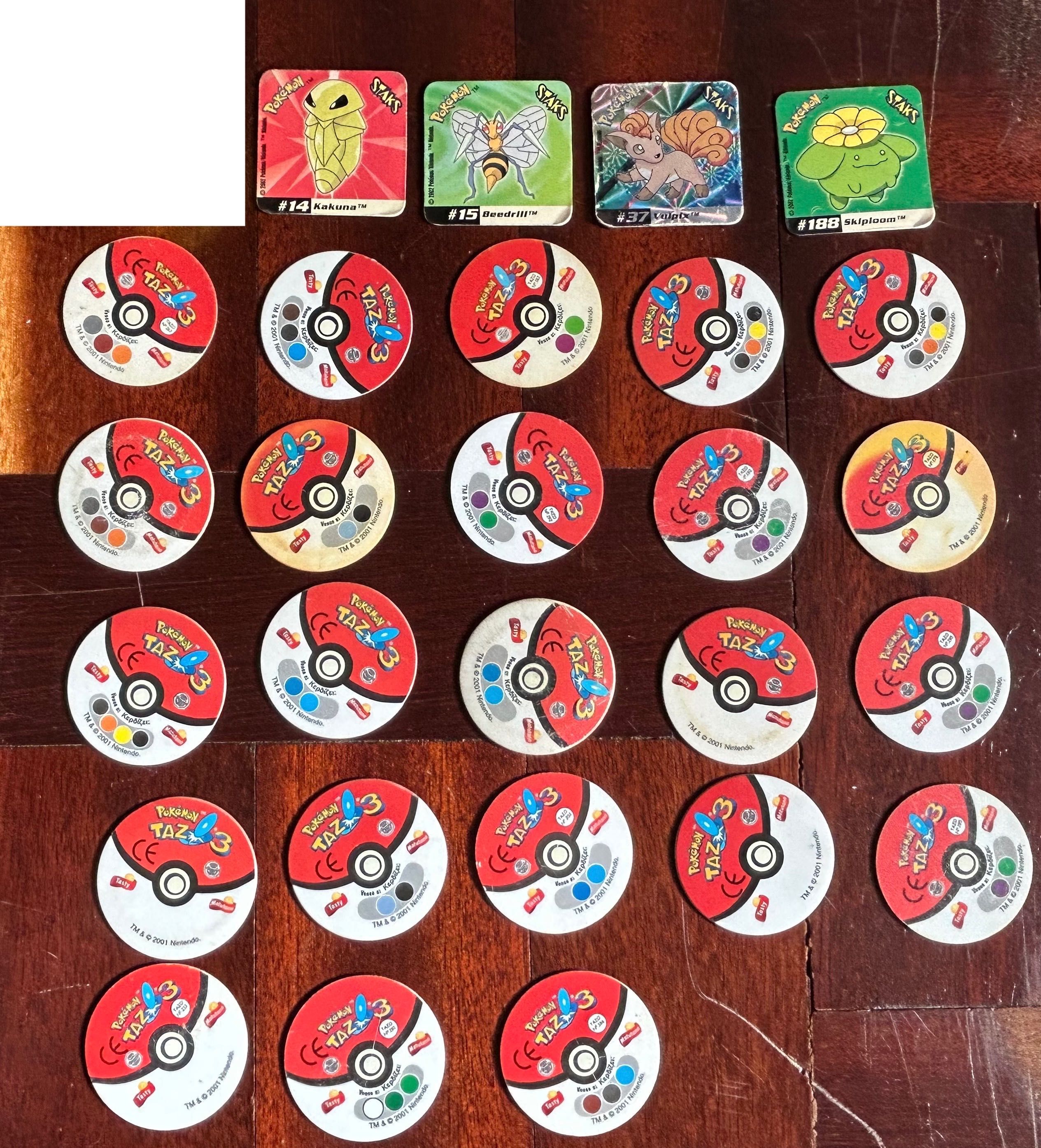 Lote de 23 Tazos Pokémon Tazo 3 + 4 STAKS