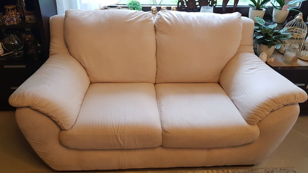 Sofa rozkladana sofy kanapa kanapy kremowy welur stan bdb