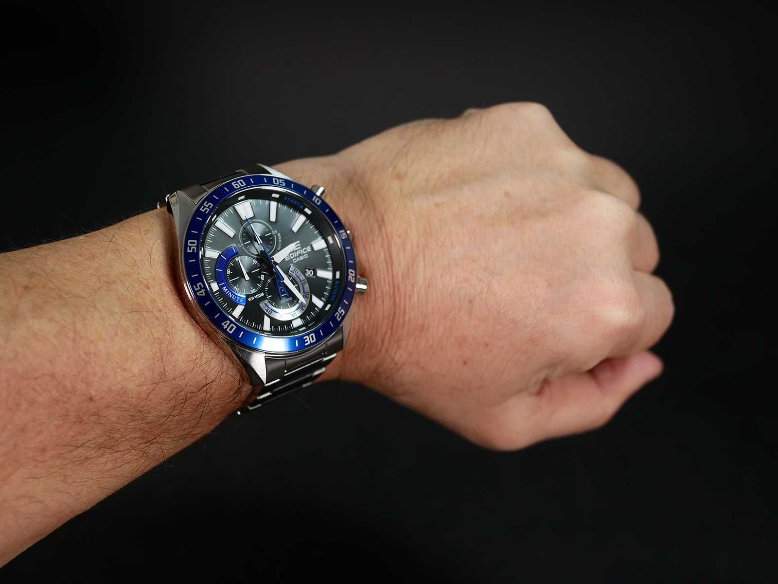 Casio EFV-620D-1A2V Edifice Black Blue Ø50мм в нержавеющем корпусе