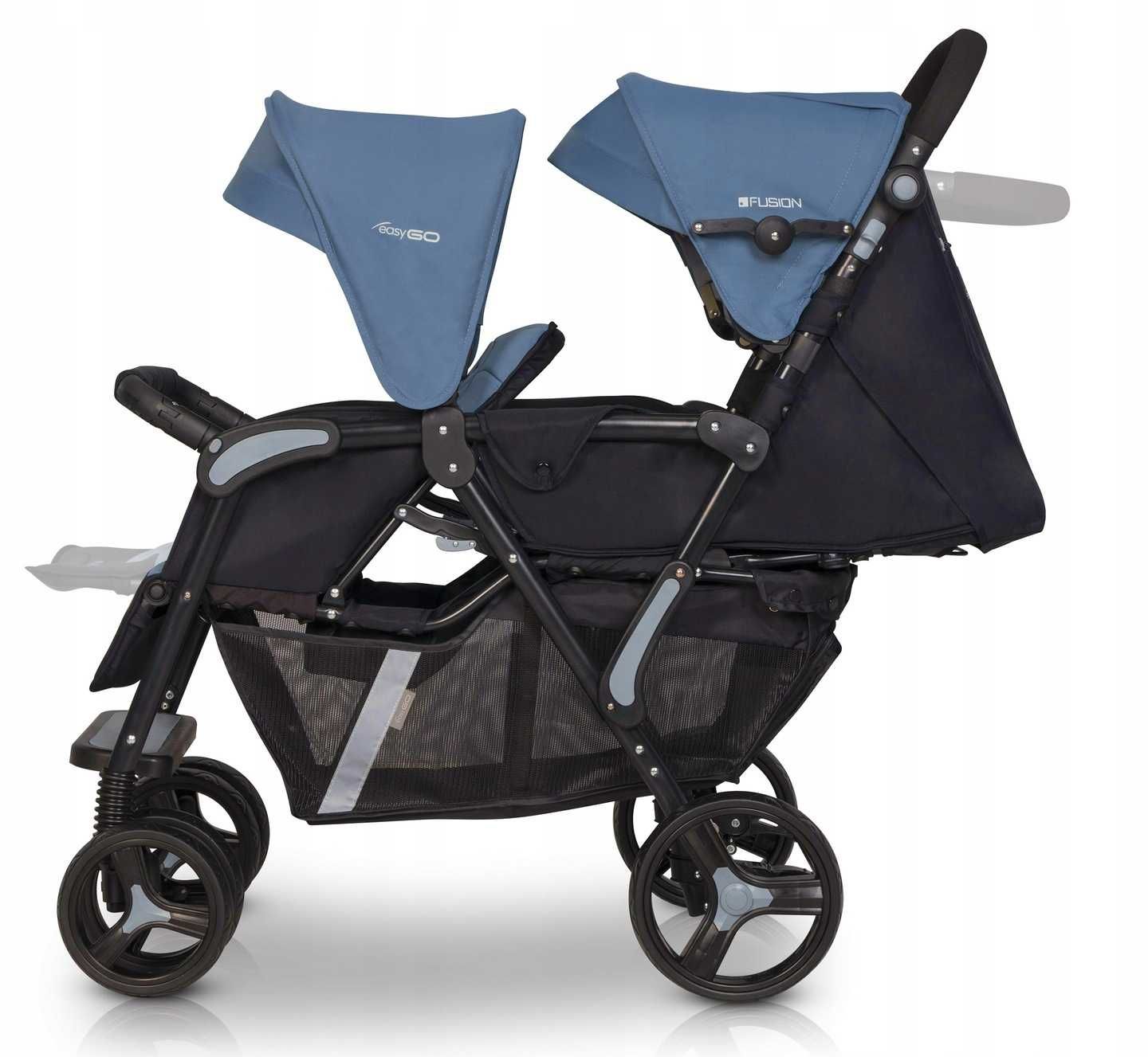 Flagowy Wózek Spacerowy Dla Bliźniąt EasyGO FUSION 2w1 do 30KG TANDEM