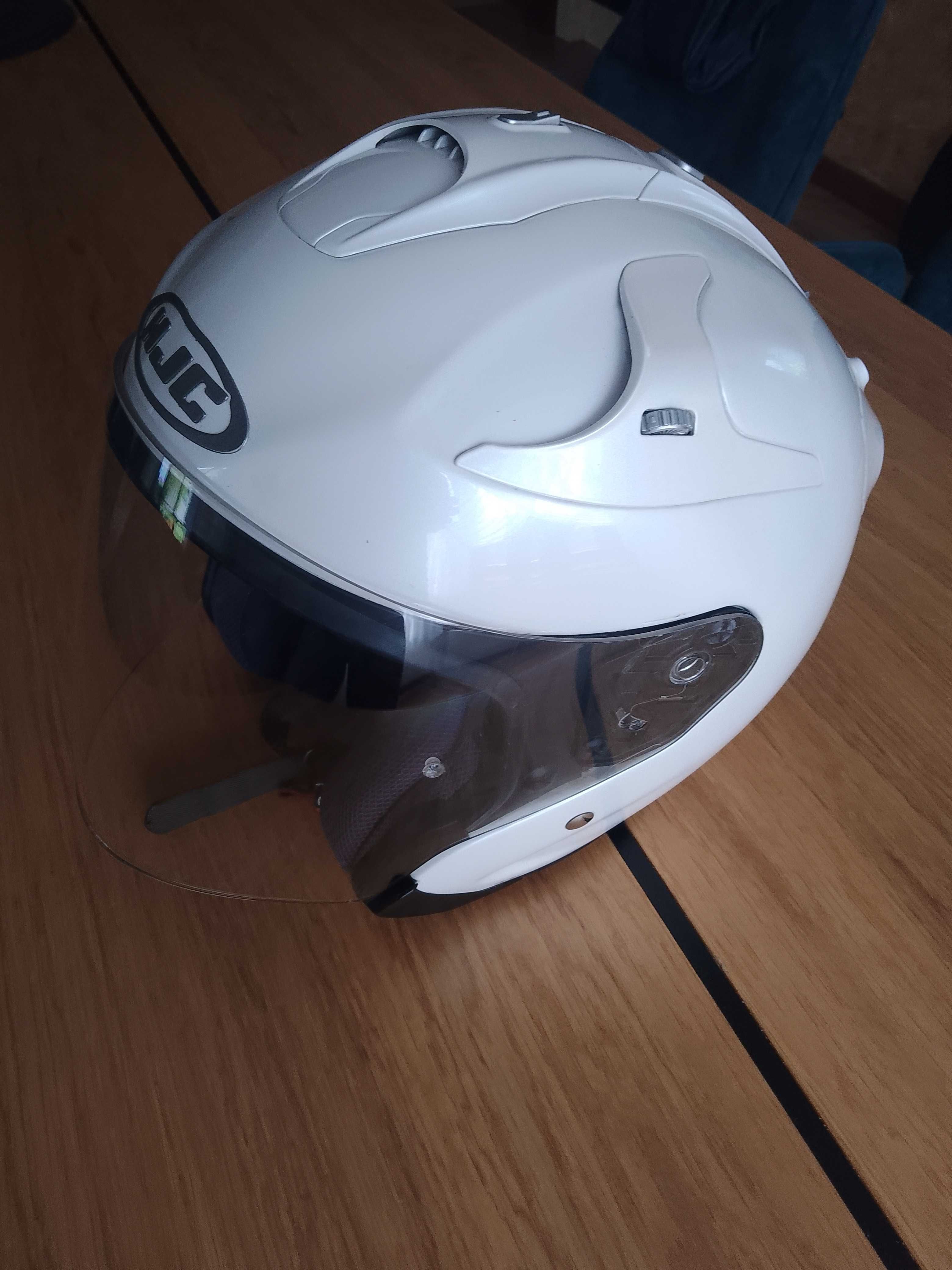 Kask motocyklowy biały otwarty HJC-JET rozmiar M