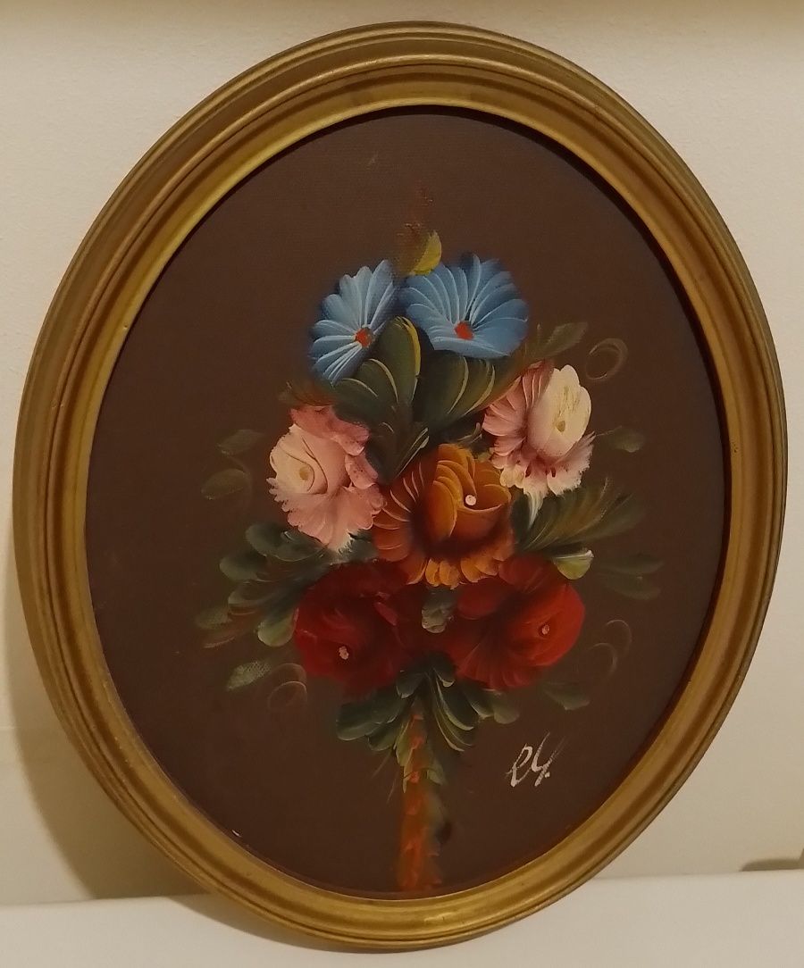 Quadro pintura óleo oval