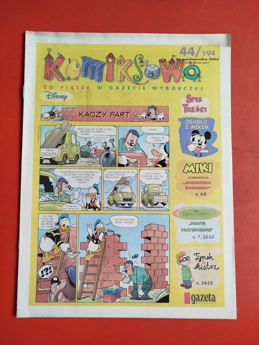 Komiksowo, komiks Gazeta Wyborcza, nr 44/194, 31 października 2003