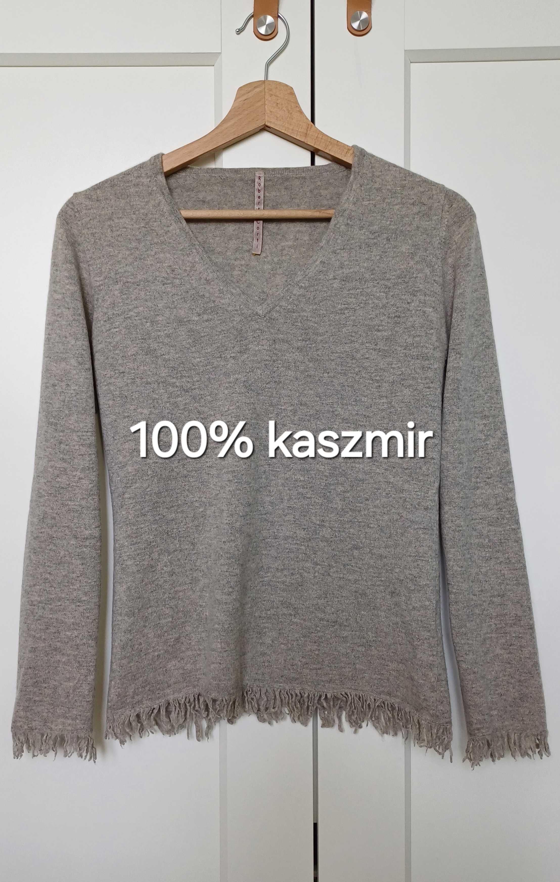 Szary kaszmirowy sweter Roberta Corti rozm. S