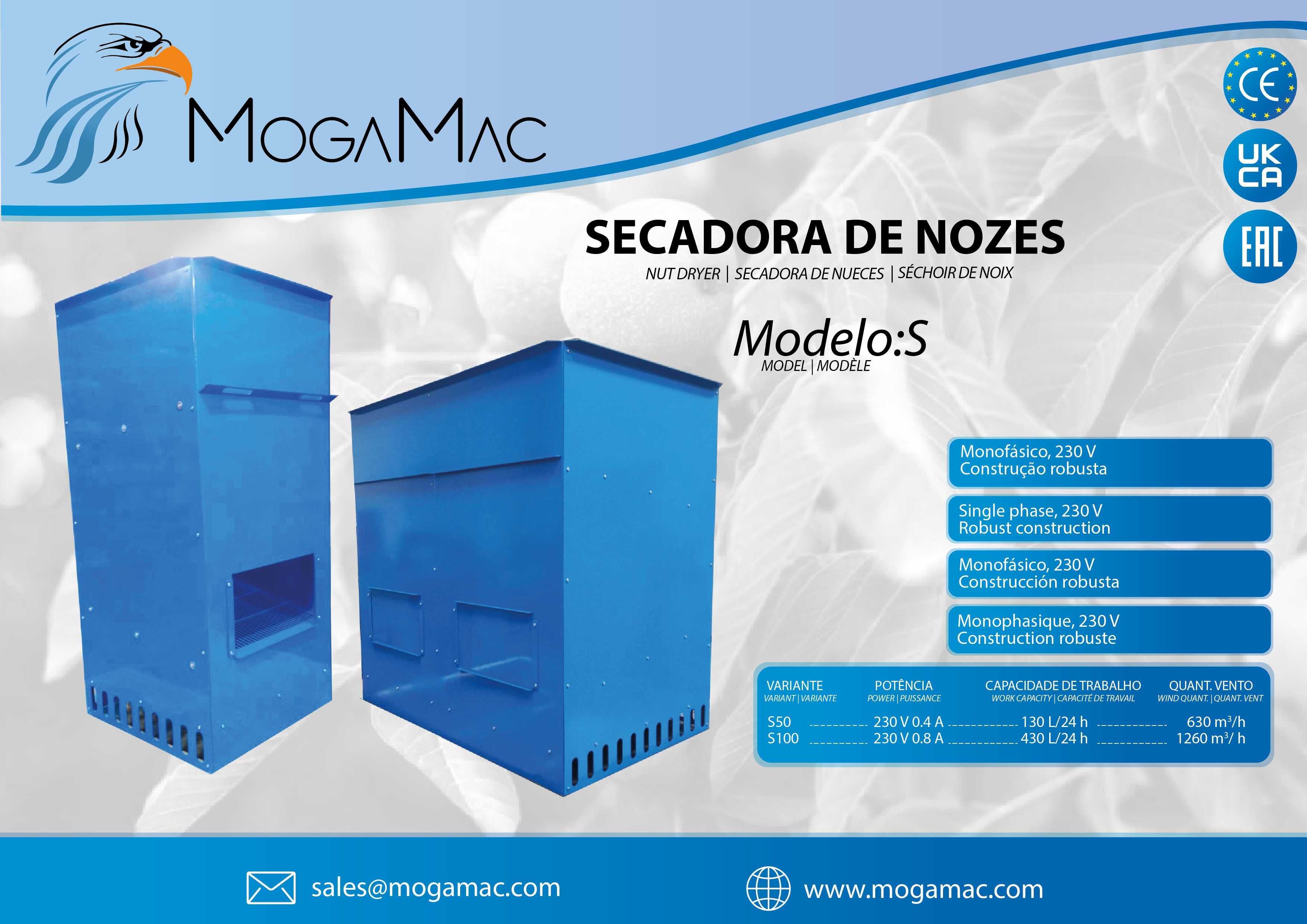 Secadora de frutos secos (Nozes, amêndoas, etc) - MogaMac S50