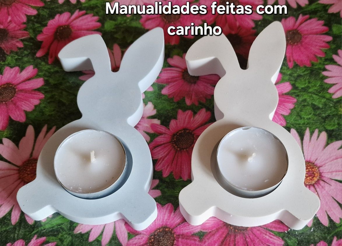 Porta velas  coelho perfumado