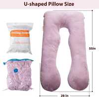 Poduszka dla kobiet w ciąży 140•70•20 ksztalt U Lilowa