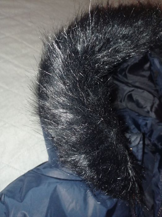 Zimowy płaszczyk granat z kapturem Lincoln&Sharks nowy_sukienka_czapki