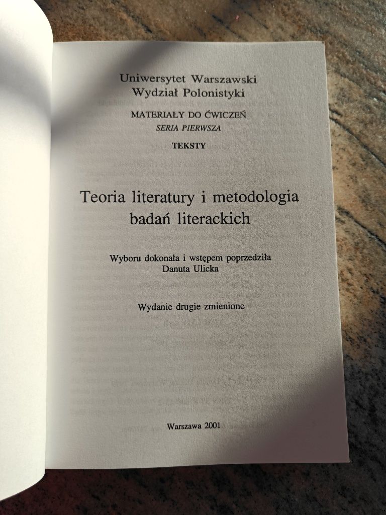 Teoria literatury i metodologia badań literackich
