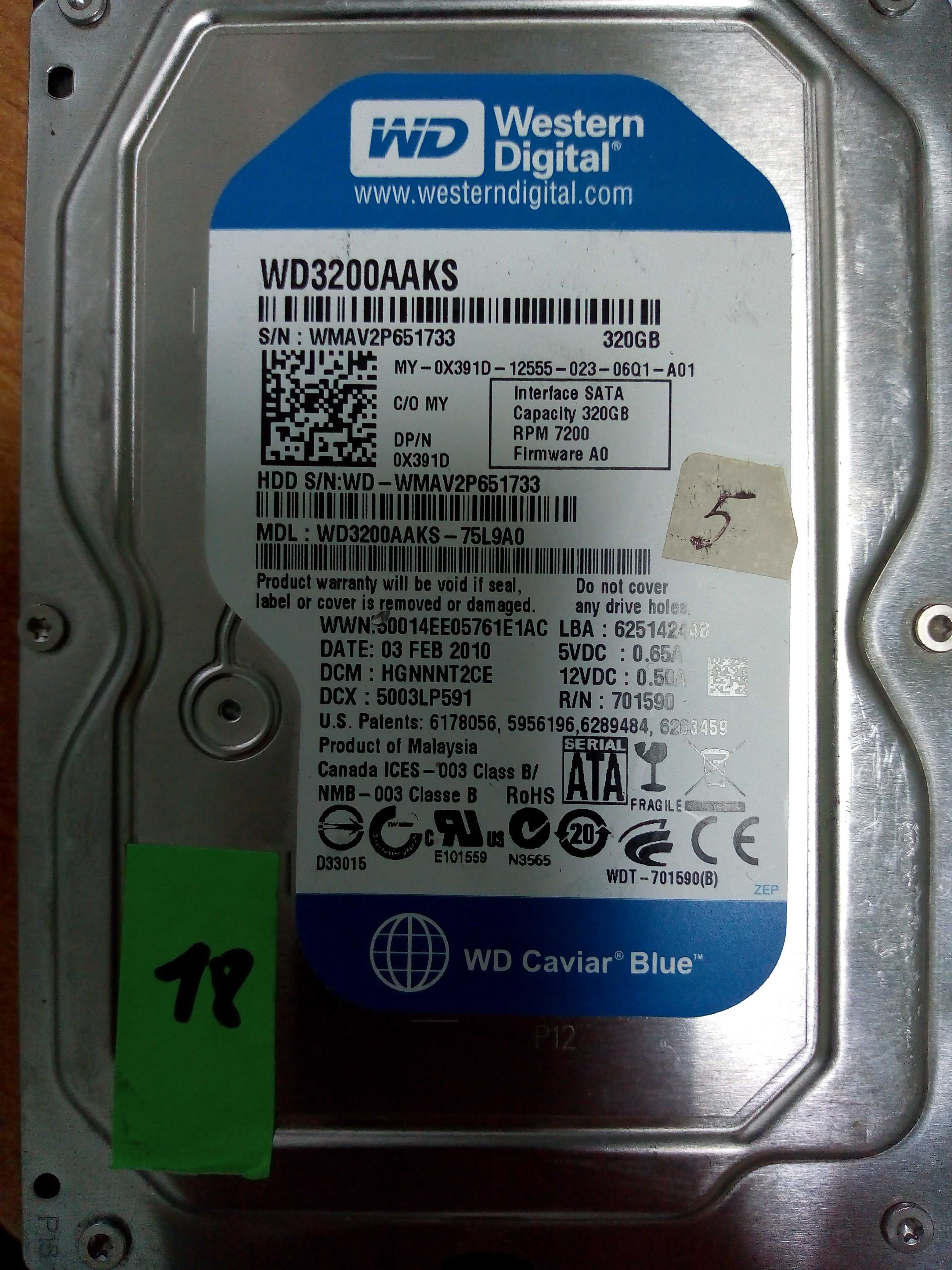 Жесткий диск 320Gb SATA (без дефектов)