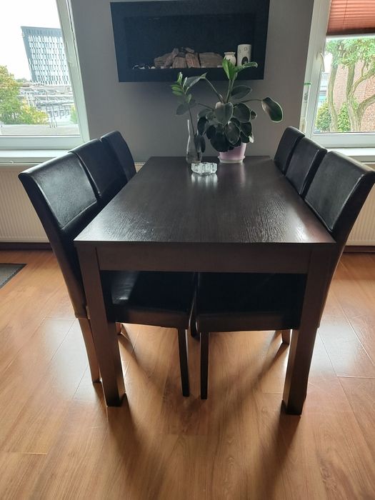 Zestaw stół rozsuwany duży 140 - 180 cm + krzesła 6 szt Agata M