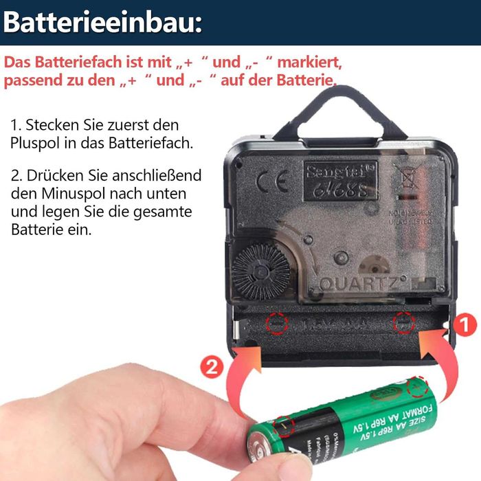 Mechanizm zegarowy z wskaźnikami, cichy kwarcowy mechanizm do zegara