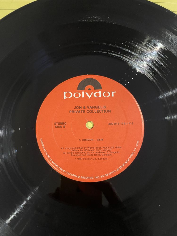 Jon and Vangelis Private Collection USA EX+ LP