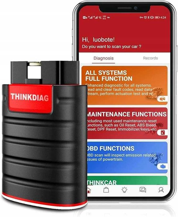 Tester diagnostyczny THINKDIAG FULL 2025 j. Polski + Tablet 8" LENOVO