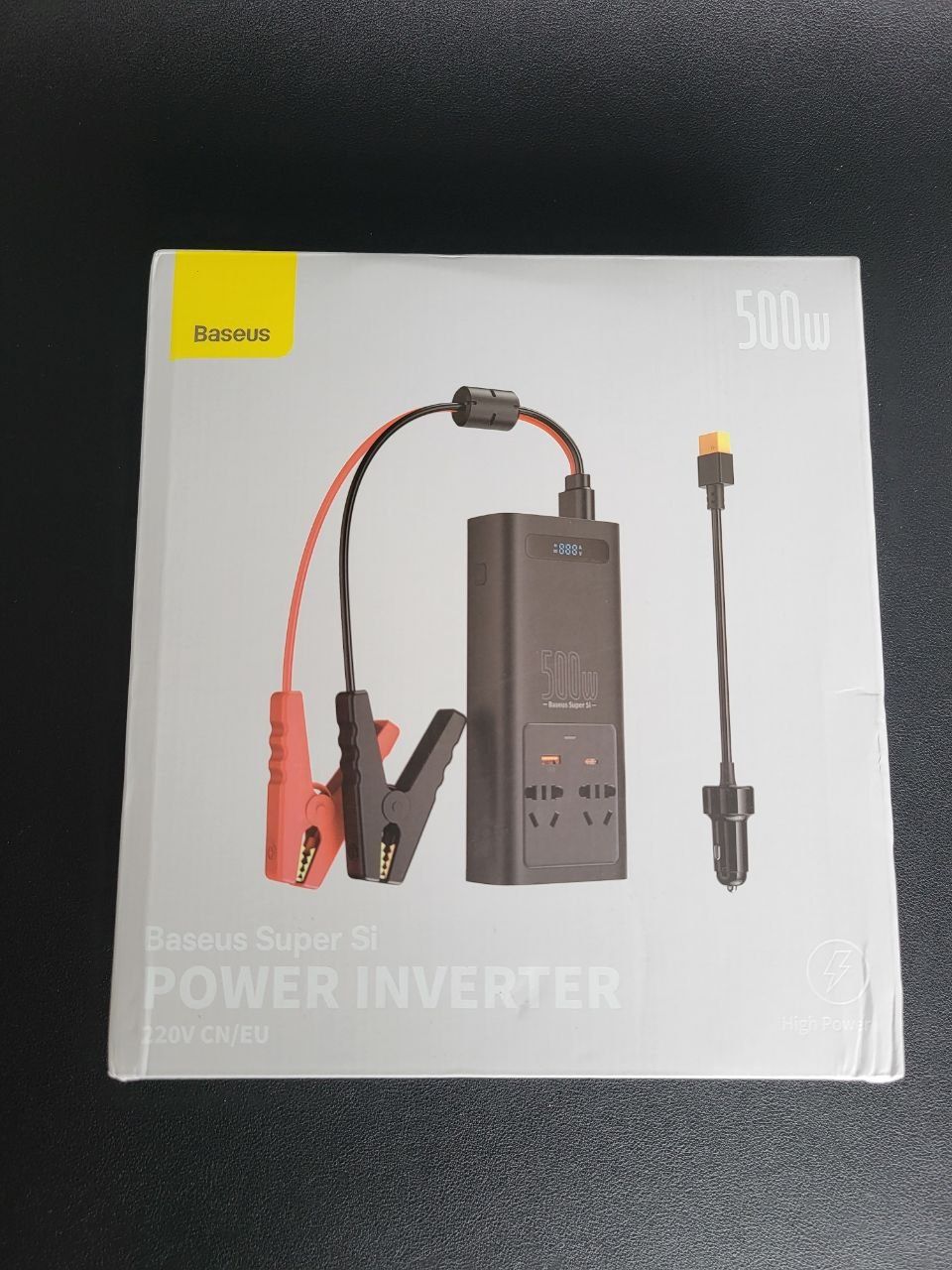 Автомобільний інвертор Baseus Super Si Power 500W 220V EU Чорний