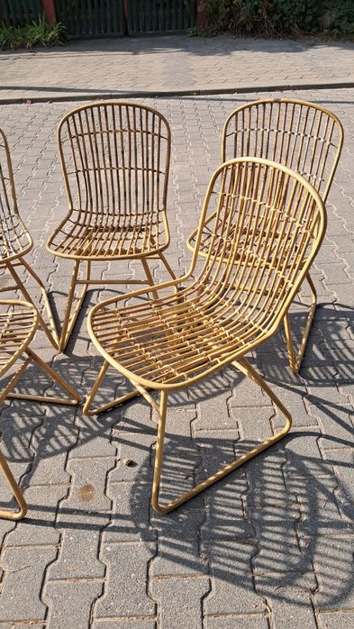 Krzesło bambusowe metalowe boho eco etno na taras ogród zimowy balkon