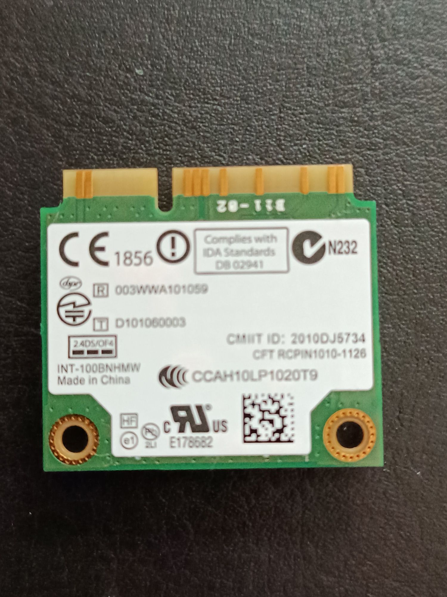 Intel Centrino Wireless-N 100 PCIe