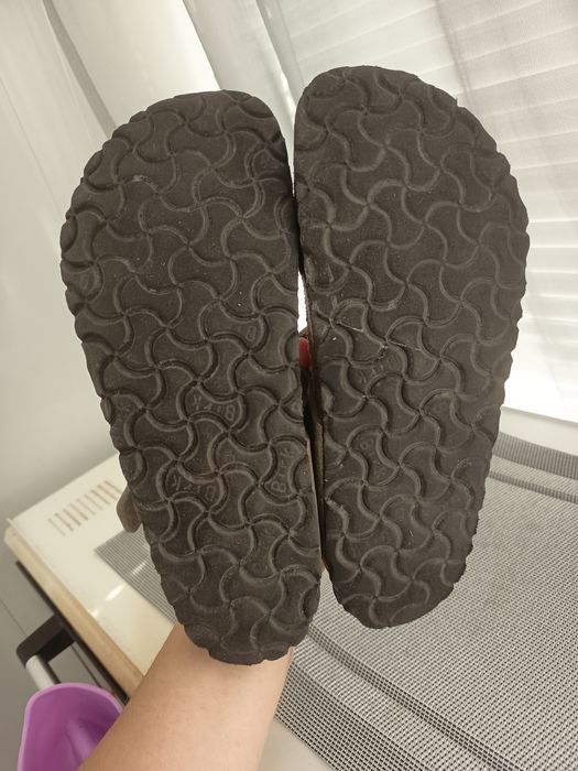 Биркенштоки шкіряні шльопанці в'єтнамки Birkenstock Gizeh 38 сірі