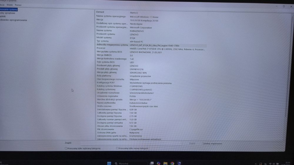 LAPTOP Lenovo Legion Y540-17irh