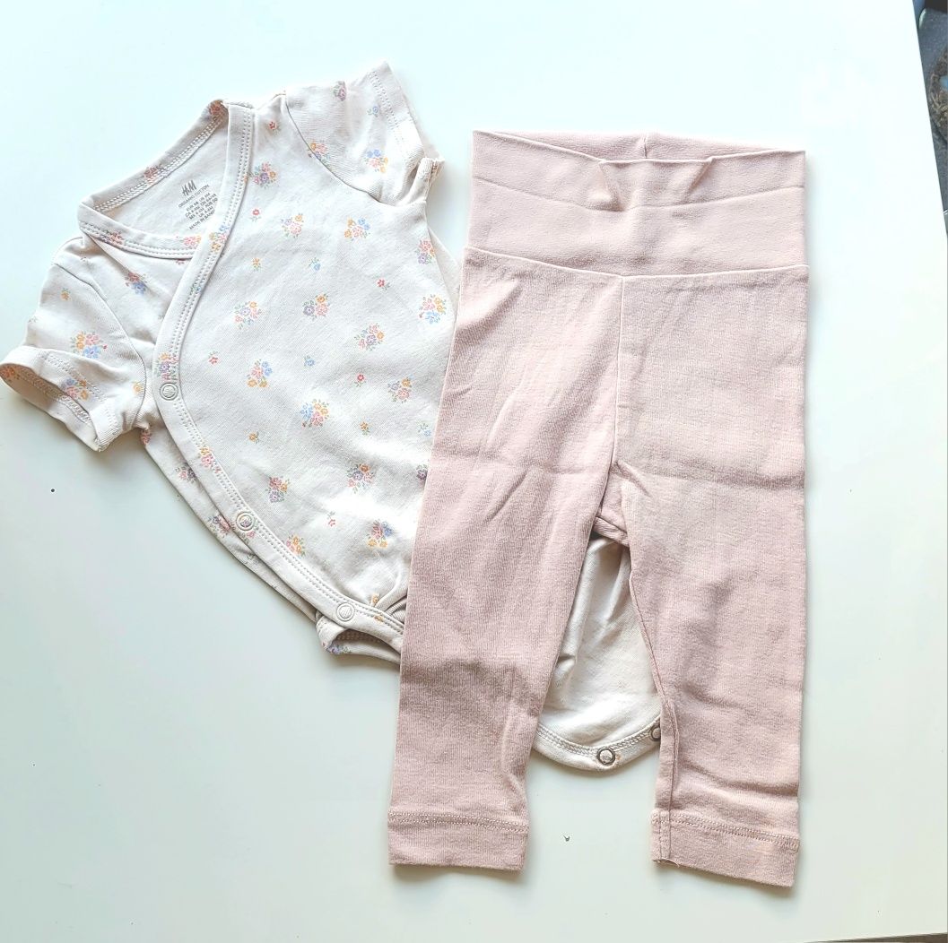Zestaw h&m 3-6 mc body legginsy