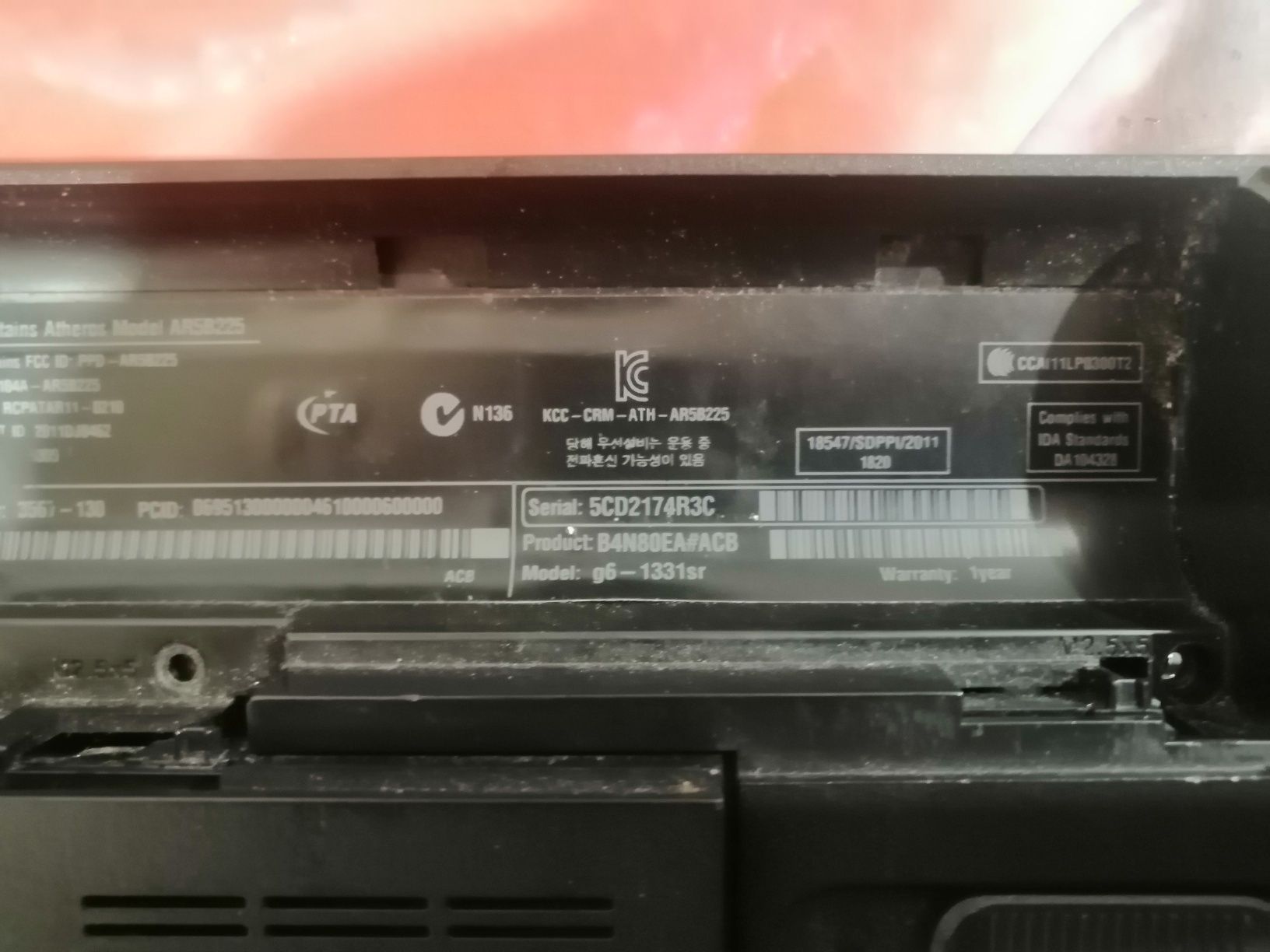 Корпус HP pavilion g6 - 1331sr