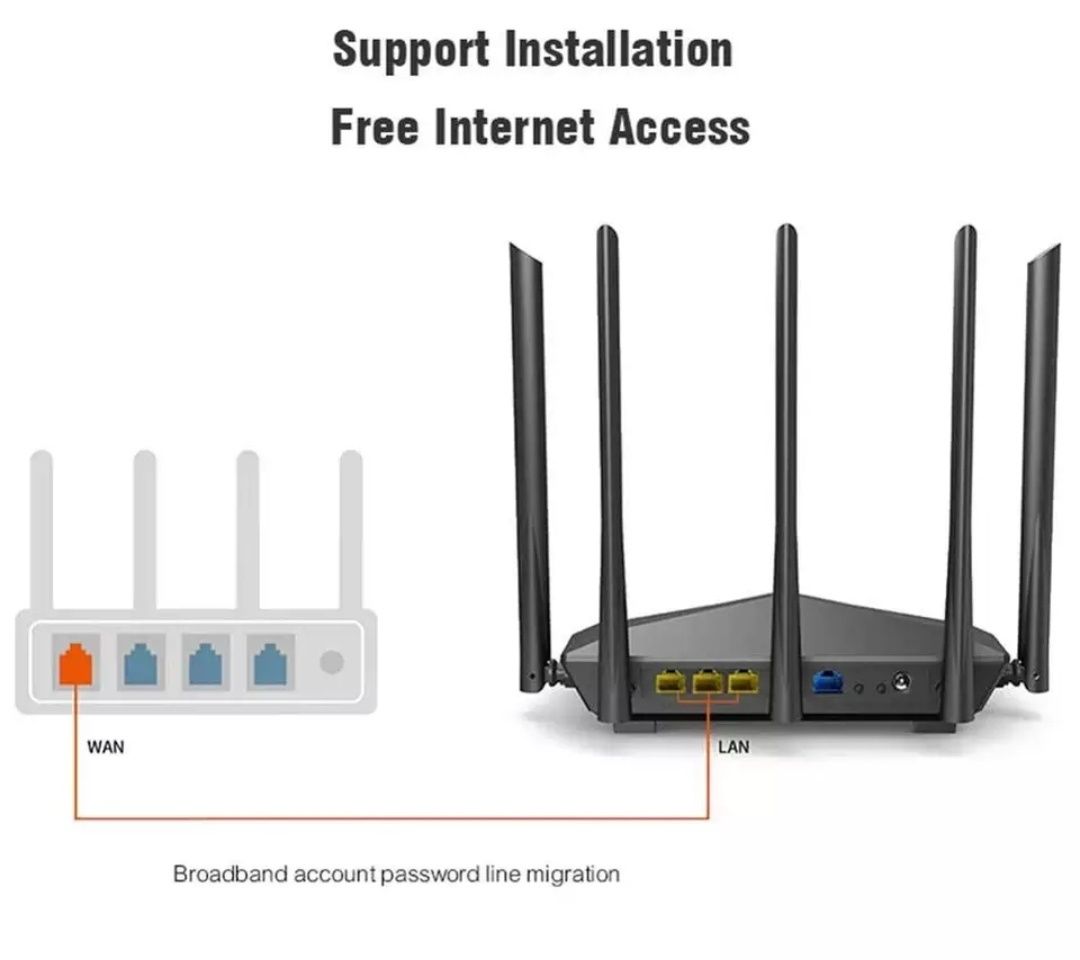 Мощный WiFi роутер маршрутизатор Tenda Тенда АС11 АС7 АС1200