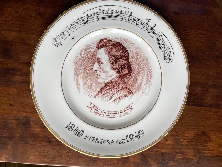 Unikat! Ręcznie malowany talerz Fryderyk Chopin made in England