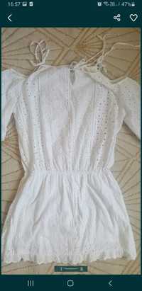 Biała damską ażurowa sukienka Marsala stan idealny rozmiar uniwersalny