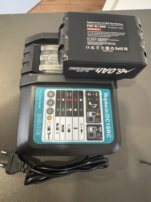 Dc18rc ładowarka +bateria do makity 18 v bl1860b
