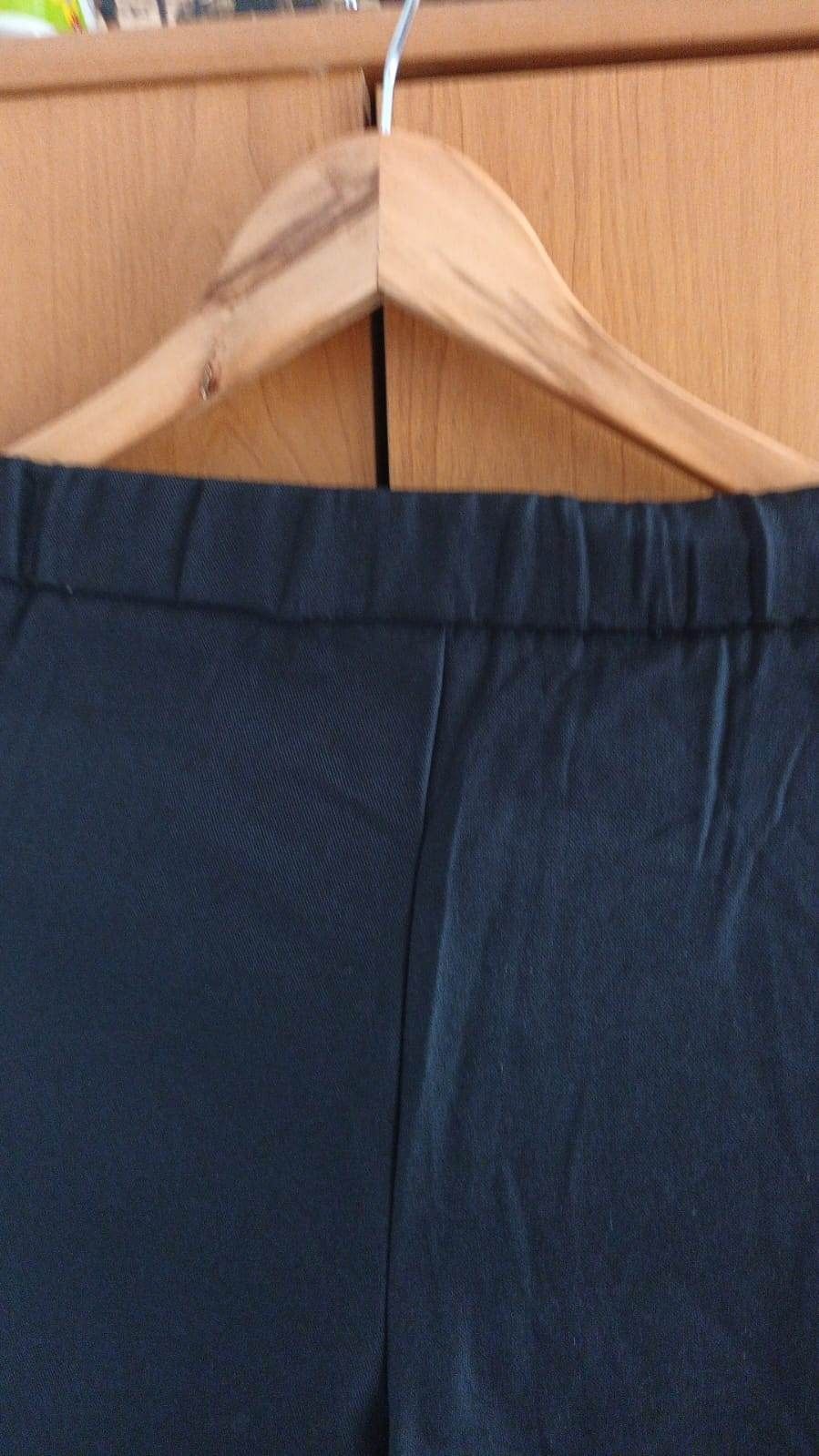 Spodnie damskie czarne z suwakami po bokach r. 40 L bez kieszeni na gu