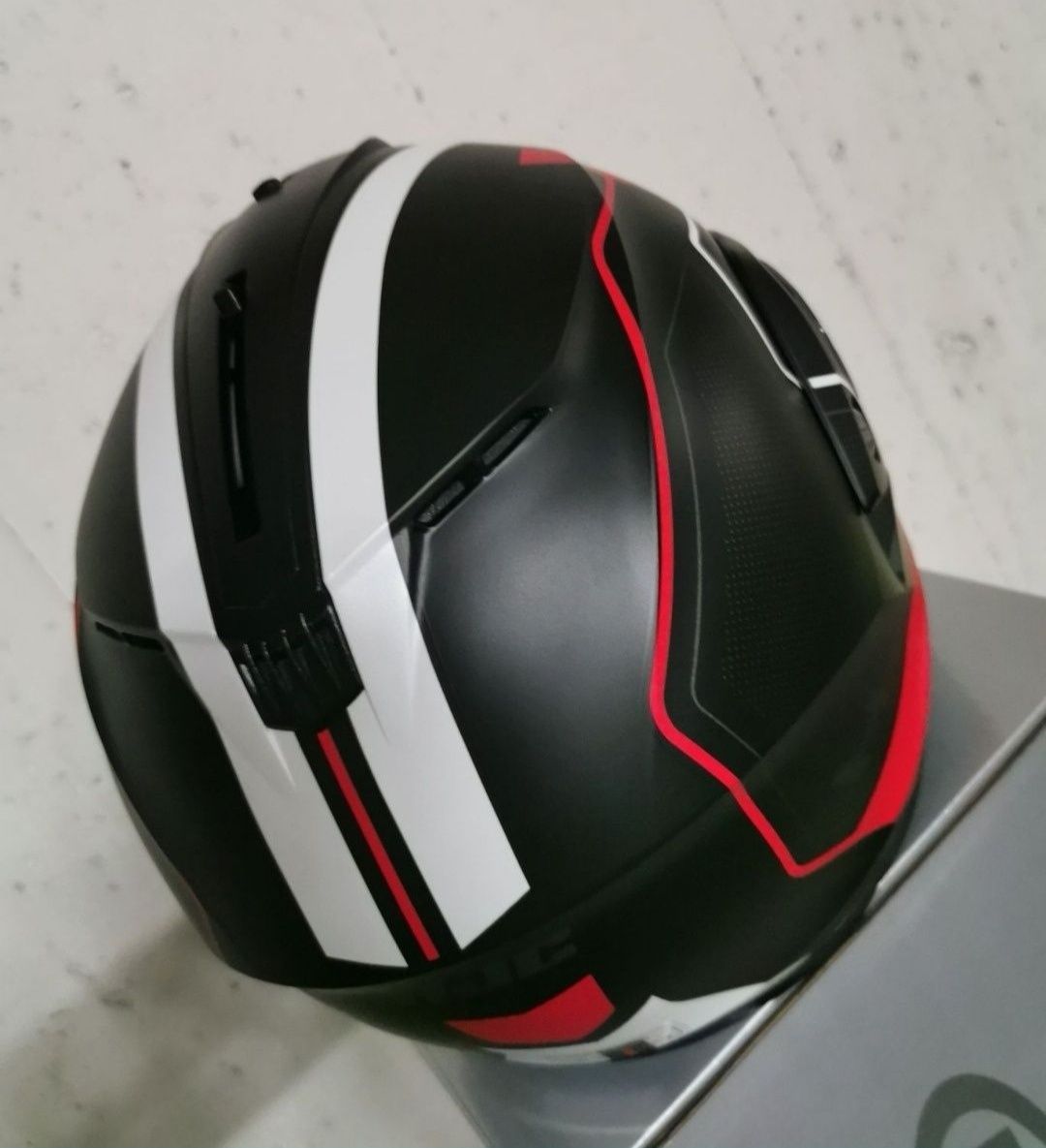 Capacete HJC C91 Octo Black/ Red Matte ( NOVOS )