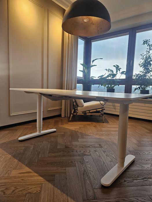 Biurko regulowane elektrycznie, 160x80cm, Ikea, białe REZERWACJA 20.10
