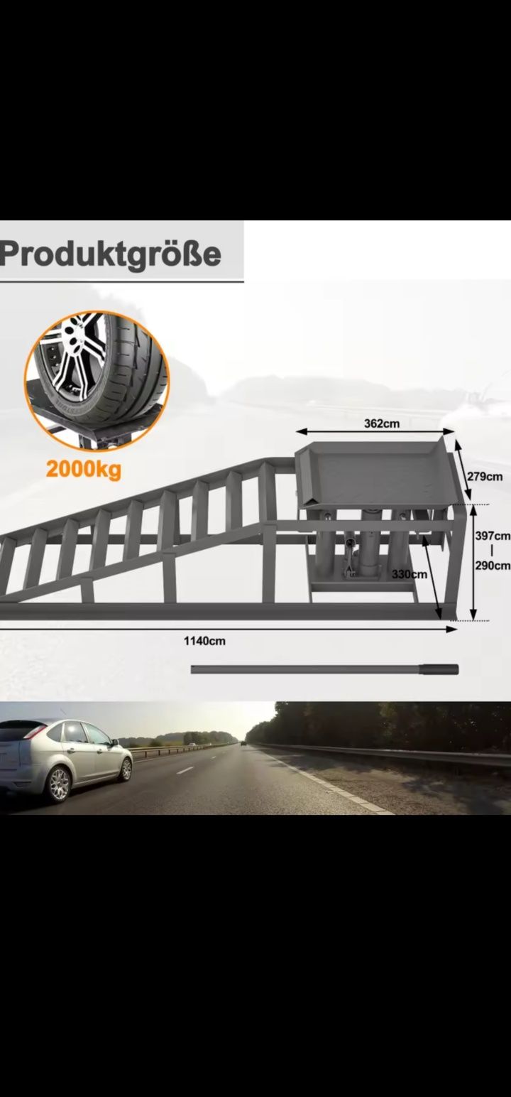 Rampas para auto com macaco hidráulico