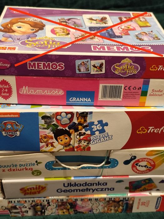 Gry, puzzle - 5szt. Psi Patrol, 44 koty, Mamusie, Czuczu