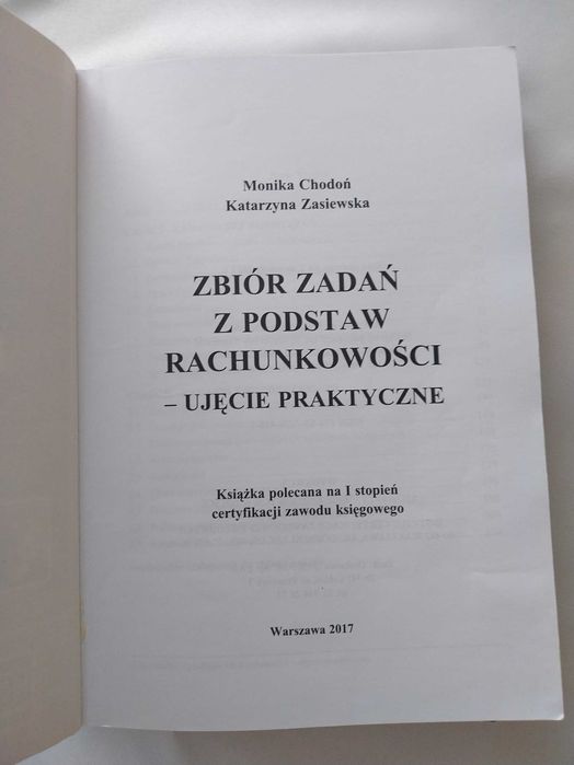 Zbiór zadań z podstaw rachunkowości ujęcie praktyczne Chodoń Zasiewska