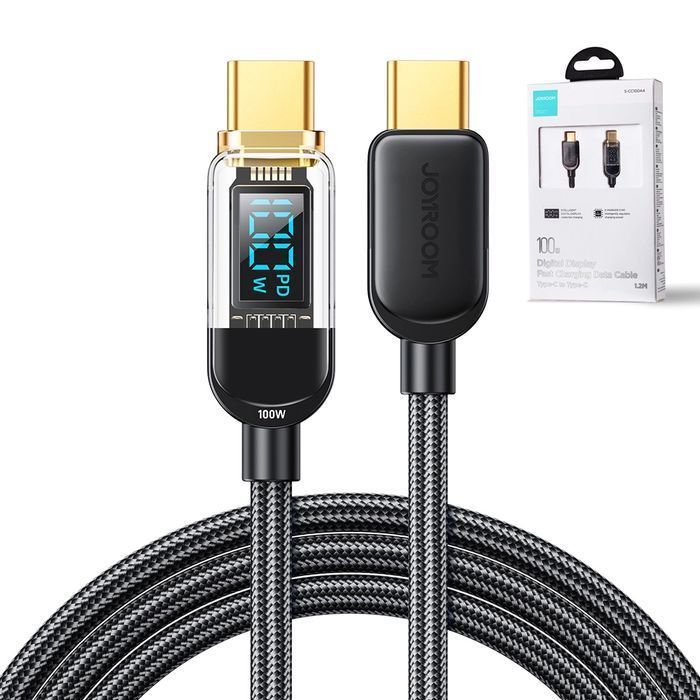 Joyroom kabel USB C - USB C 100W do 1,2m czarny