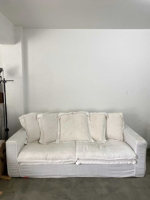 Sofá em linho branco, Maisons du Monde