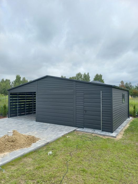 Garaż blaszany blaszak nowoczesny wygląd profil zamknięty