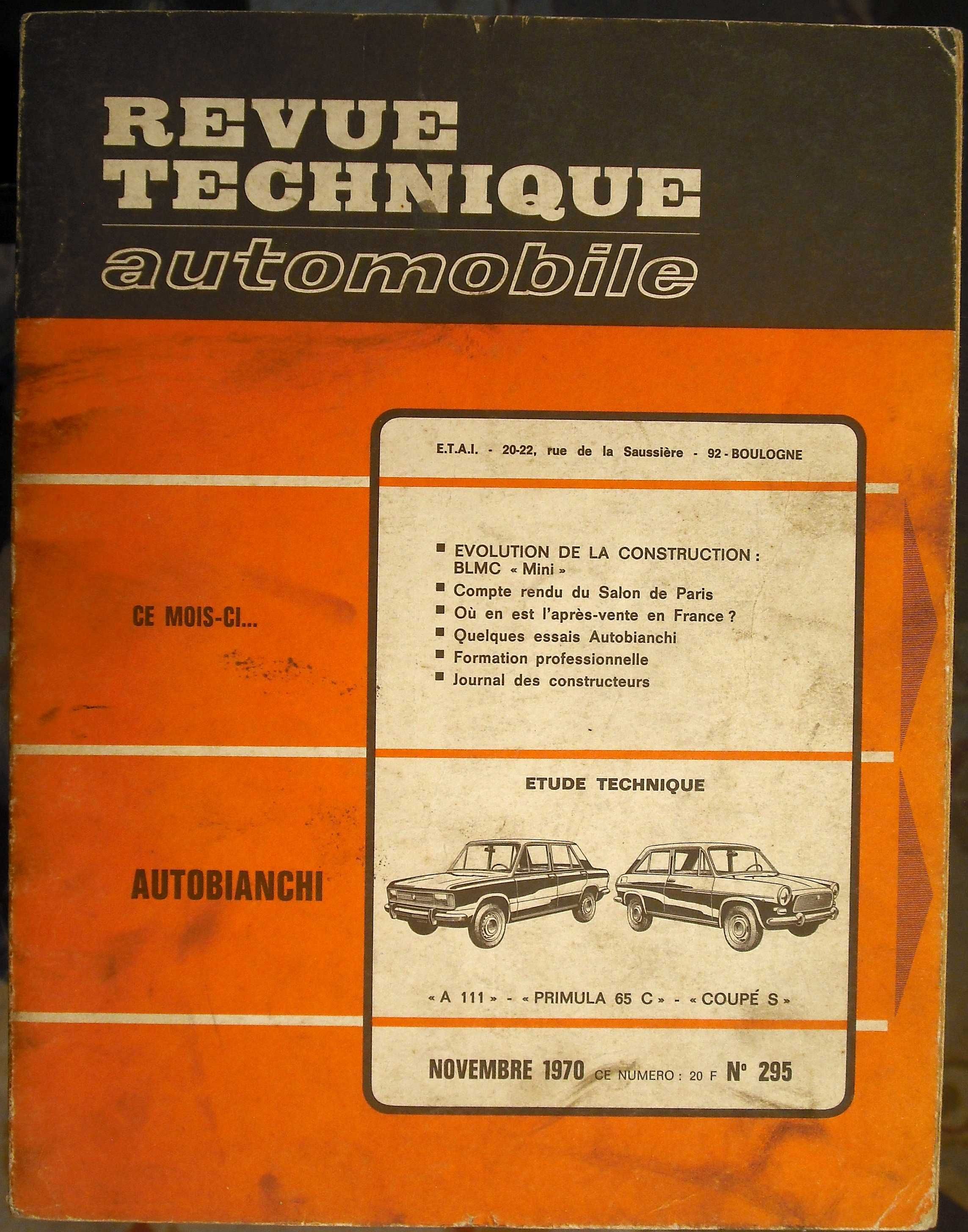 Autobianchi - Revue Technique Automobile