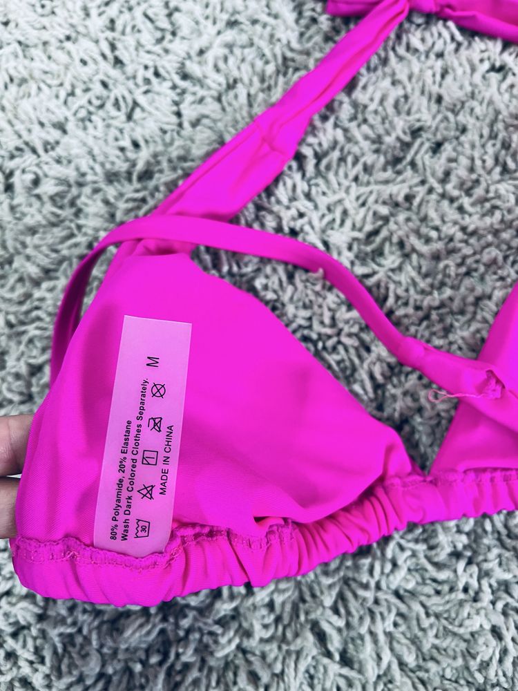 Rozowy biustonosz damski kapielowy rozm M basic bikini