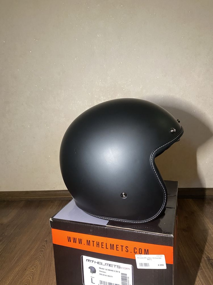 Мотошолом MT LE MANS 2 SV S SOLID GLOSS BLACK, ретро, вінтаж