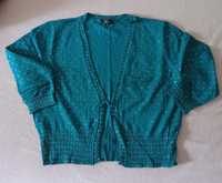 Krótki sweterek ciemny turkus - rozmiar L/XL