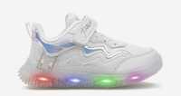 Buty świecące, adidasy ze świecącą podeszwą, buty led, biale , 24